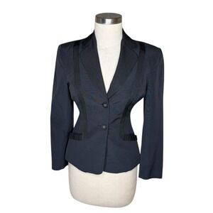 MOSCHINO Cheap and Chic Blazer Black Satin Trim Tailored Women's Size 6 Career
